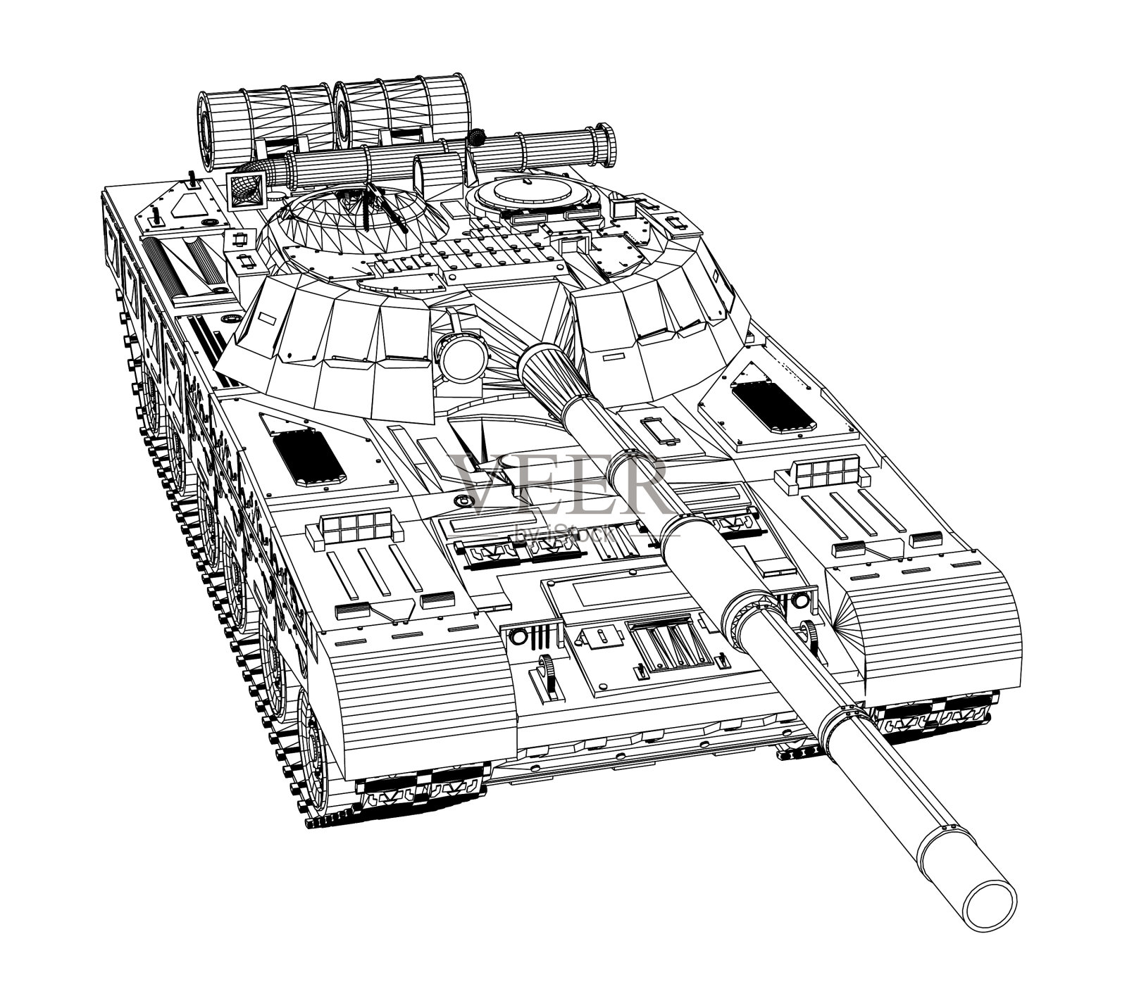 真实坦克蓝图设计元素图片
