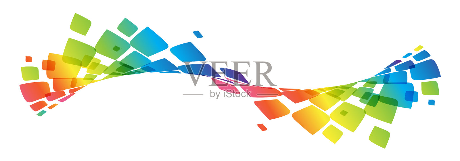 多色曲线彩虹波浪线插画图片素材