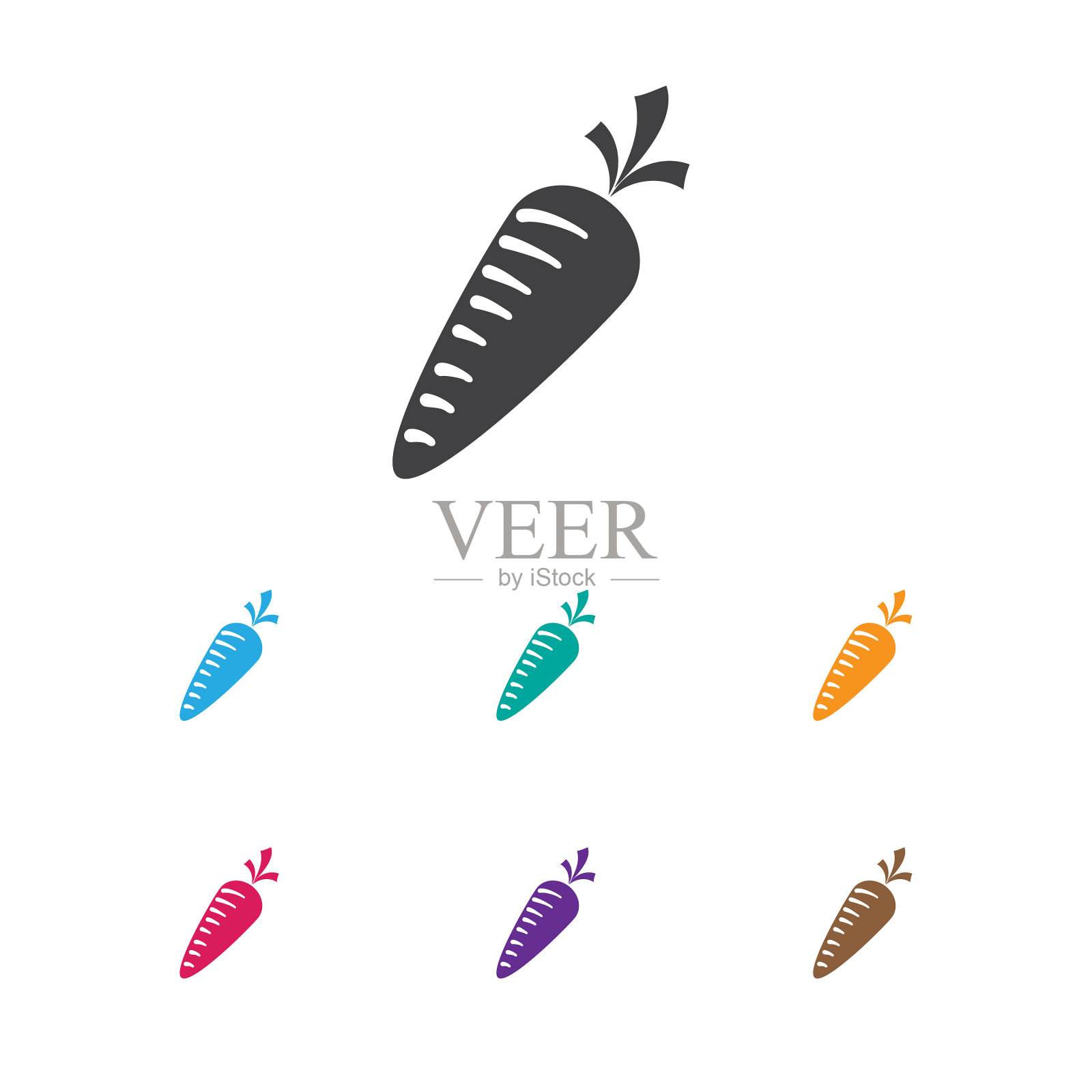 胡萝卜上的烹饪符号插画图片素材