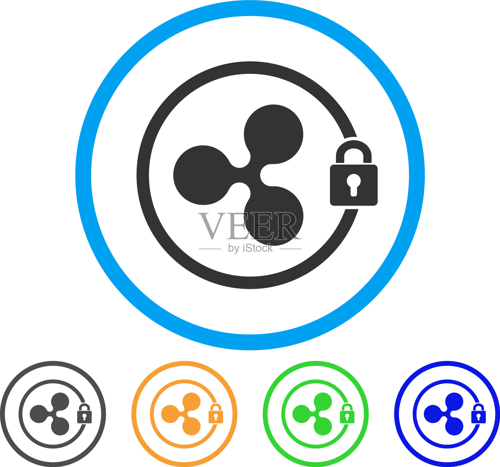 波纹主节点圆角图标插画图片素材