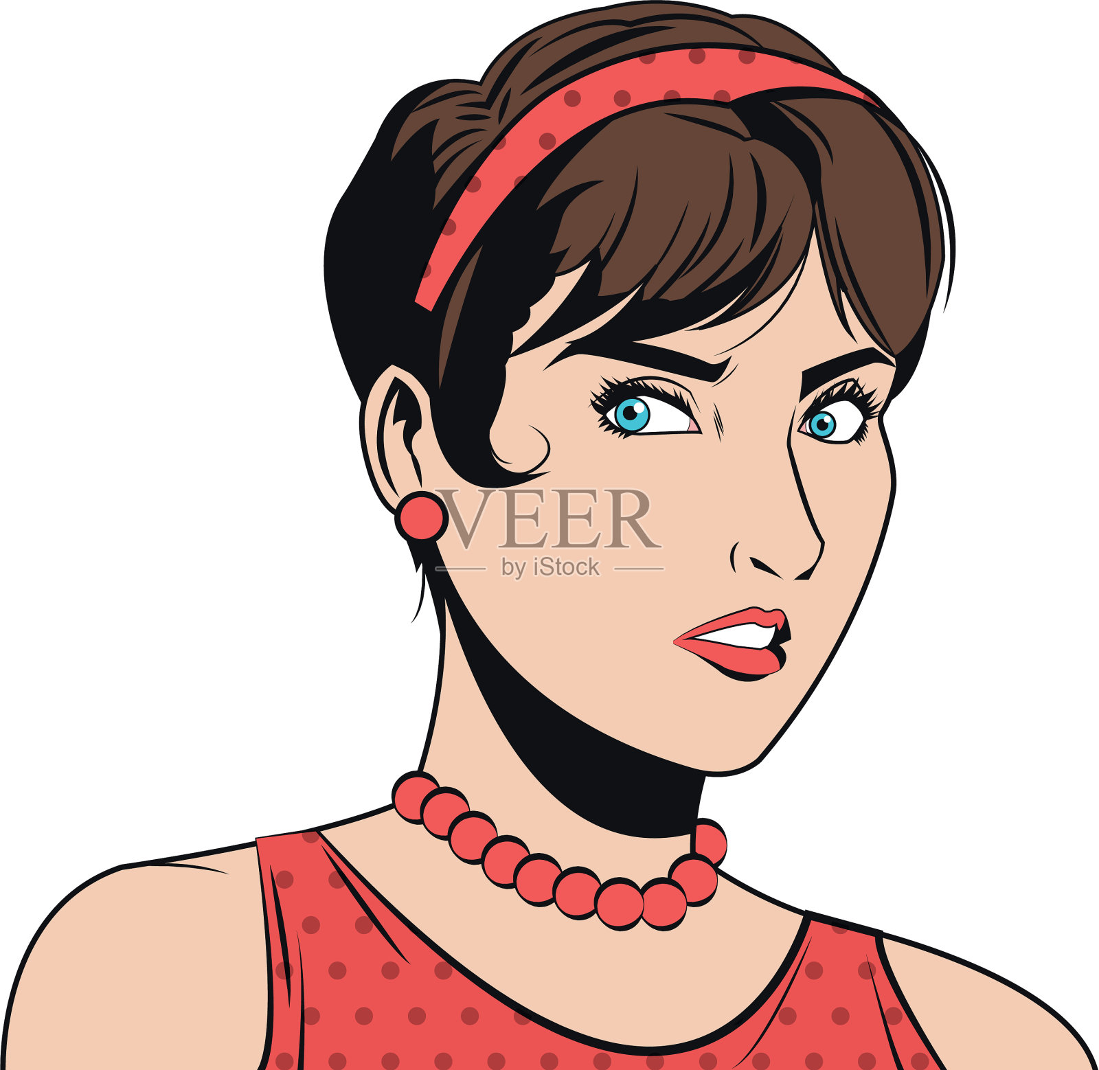 漫画风格的美女插画图片素材