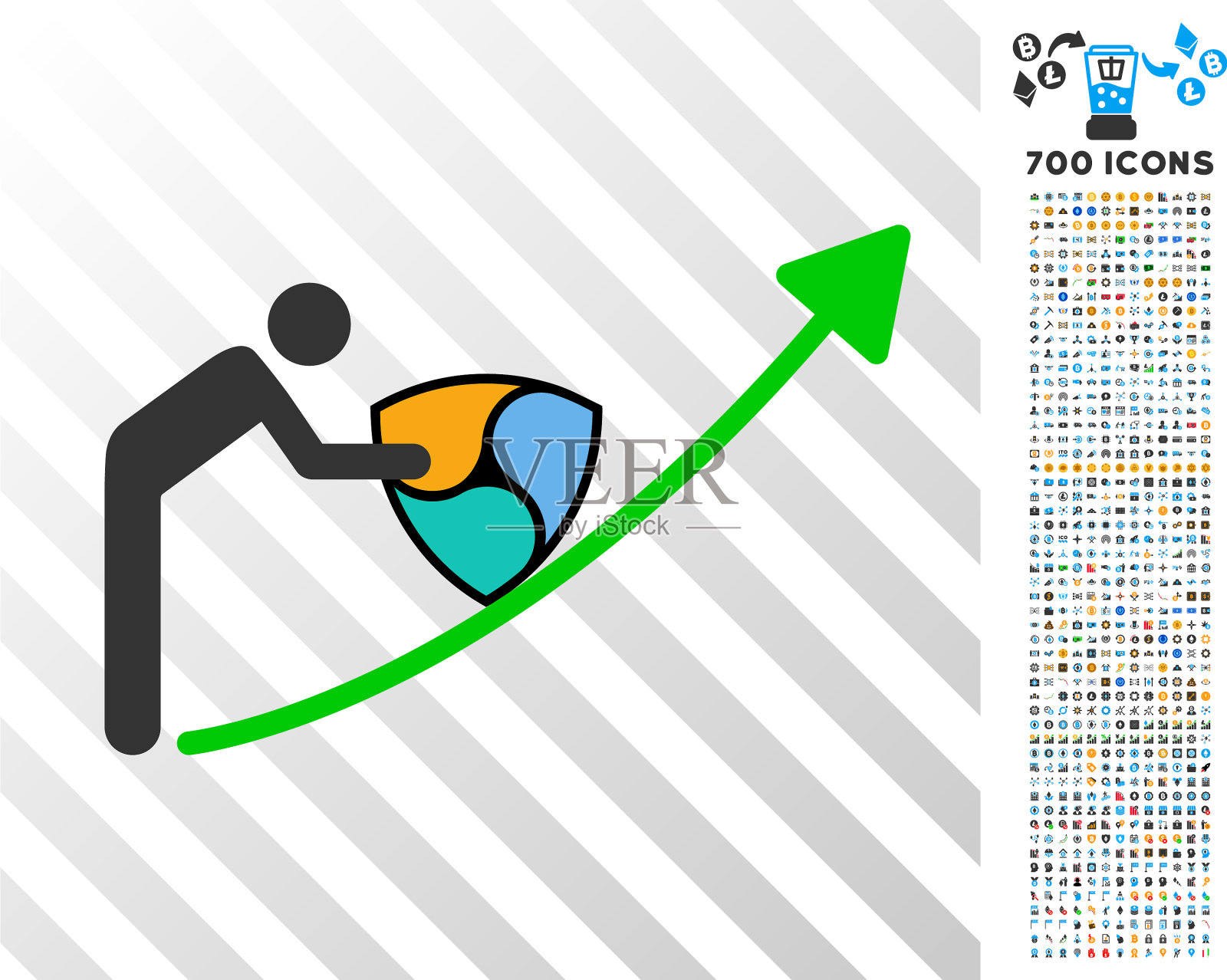 人推nem平面图标与奖金插画图片素材