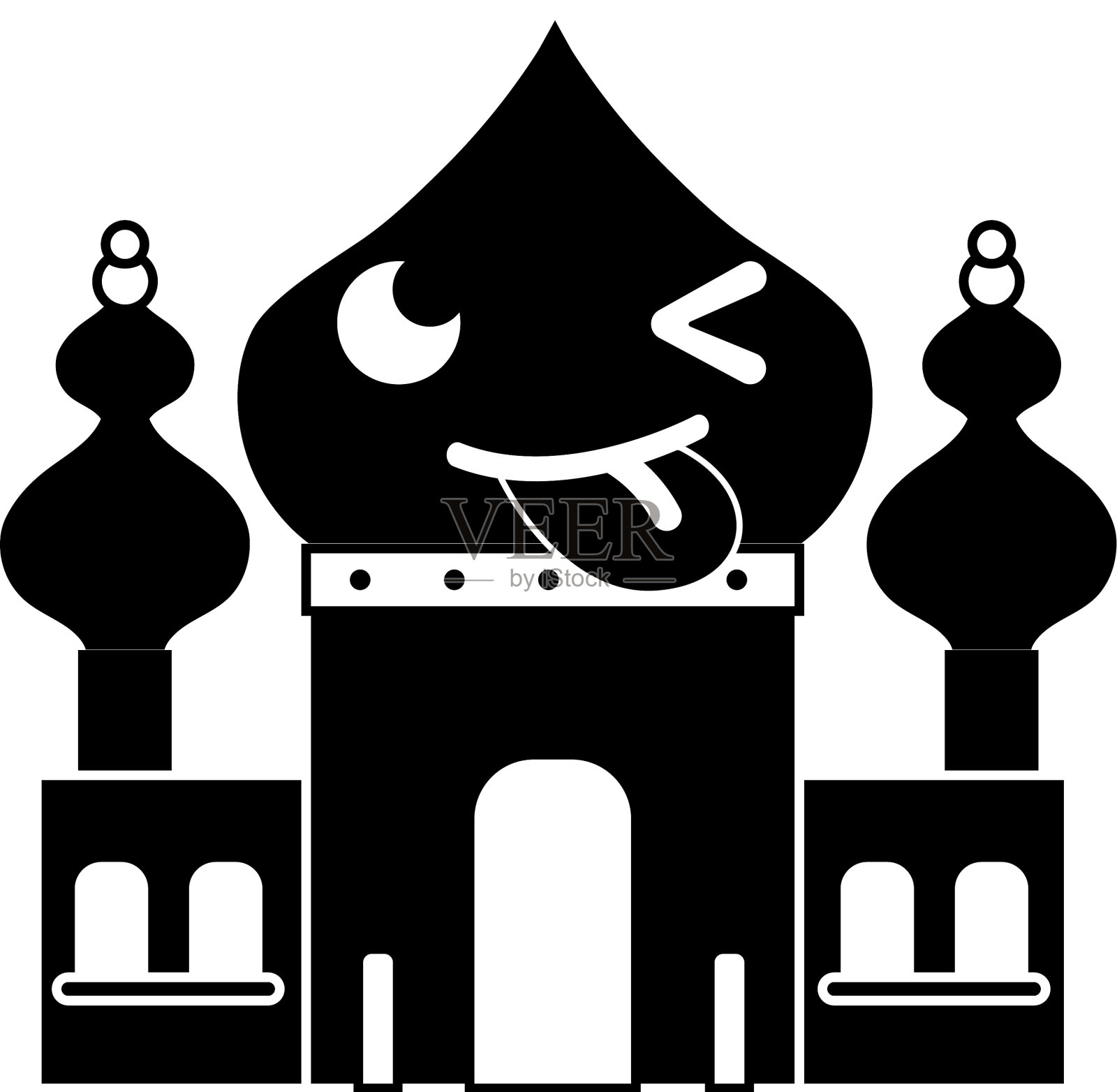 滑稽泰姬陵kawaii卡通设计元素图片