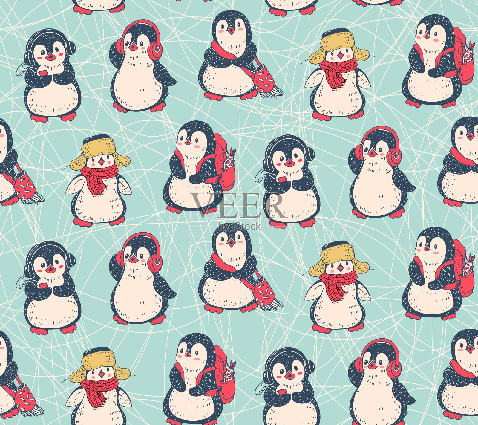 企鹅插画图片素材