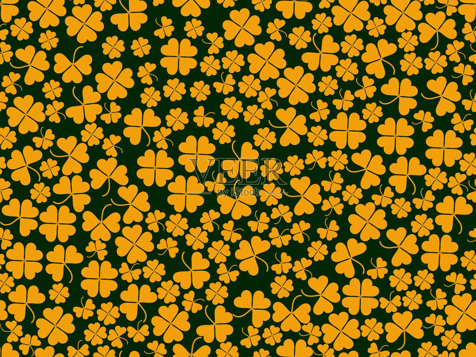 幸福圣帕特里克三叶草无缝图案插画图片素材