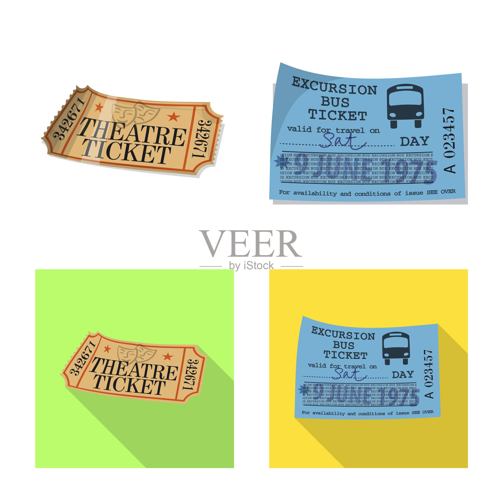 门票及入场标志的设计图标素材