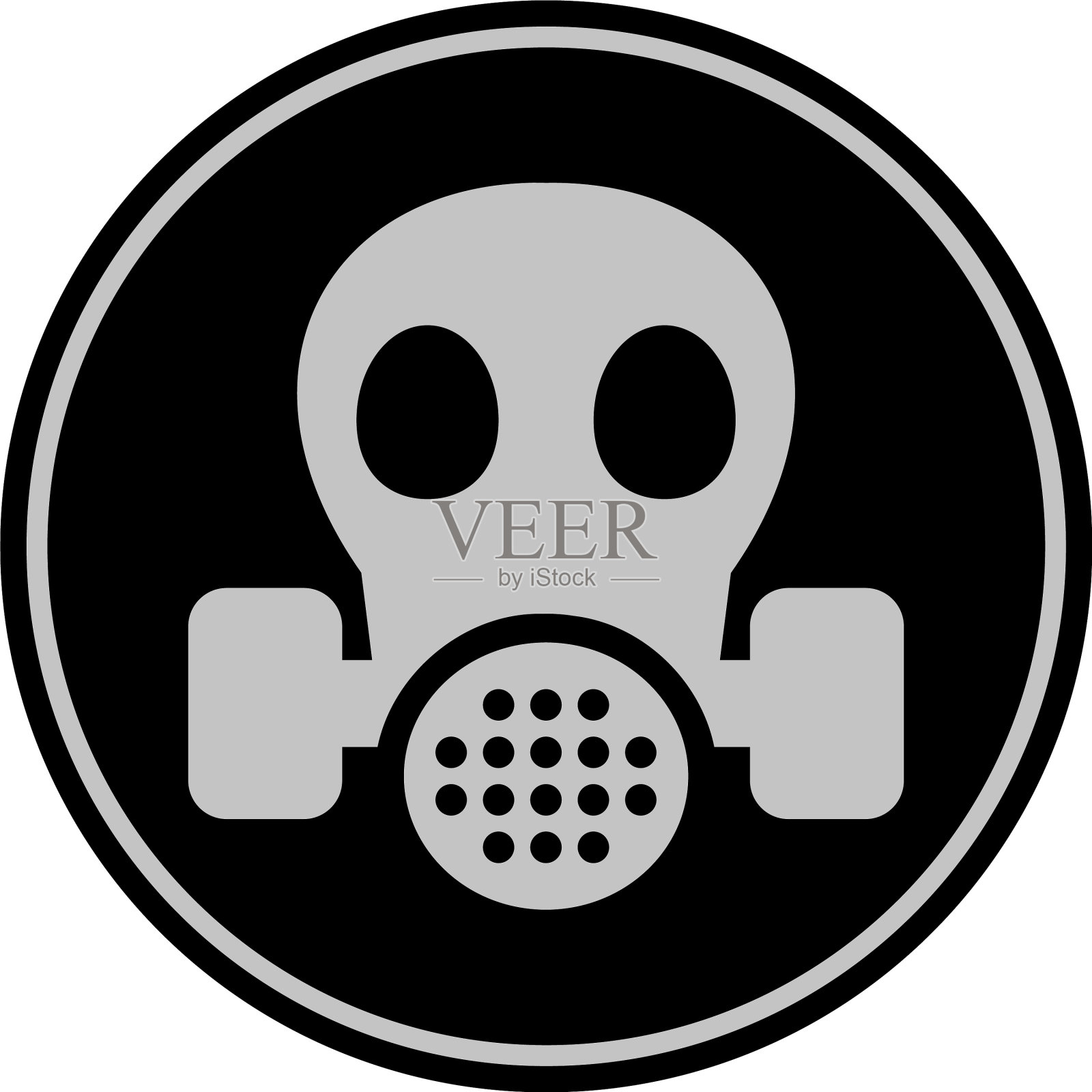 防毒面具黑色硬币插画图片素材