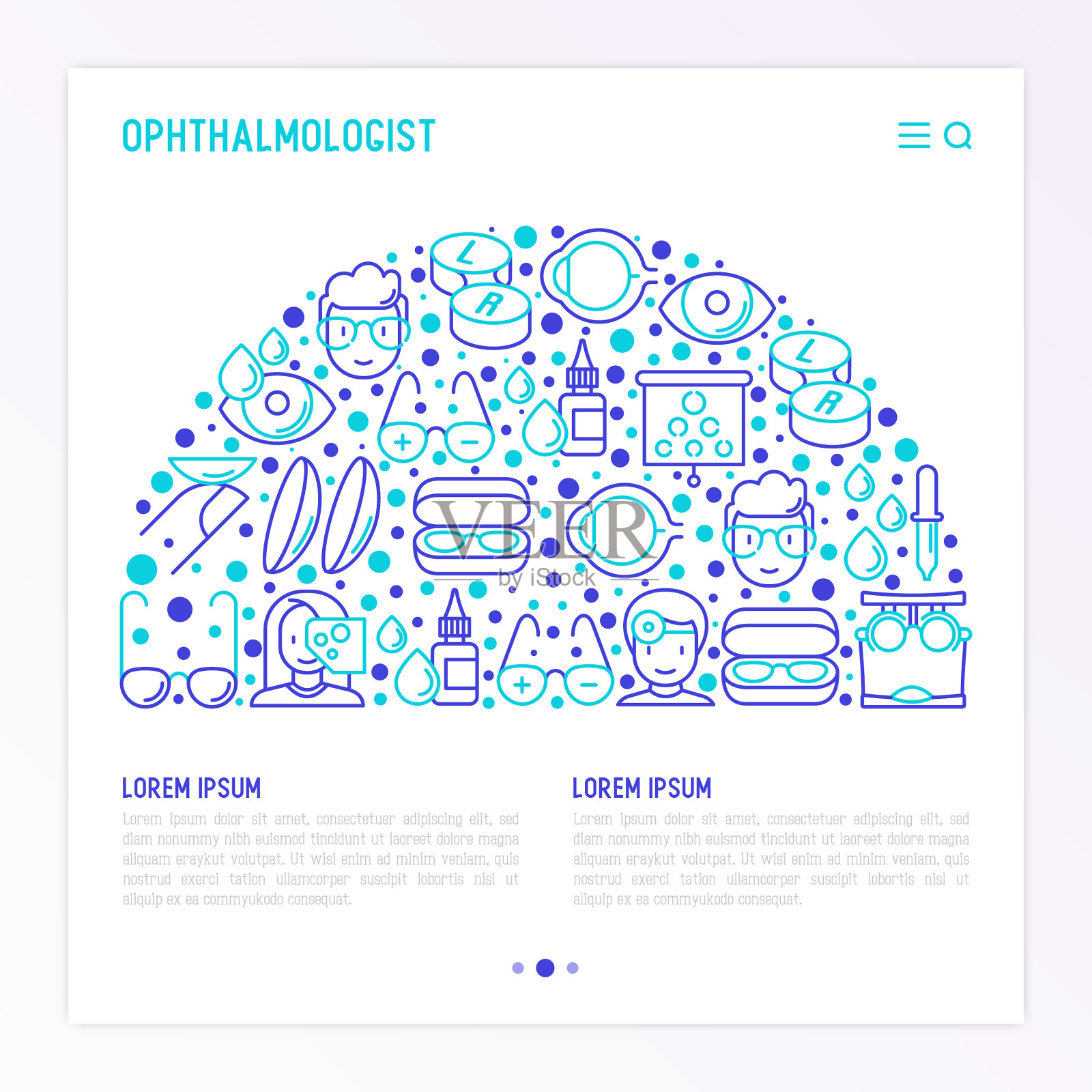 眼科概念呈半圆形插画图片素材