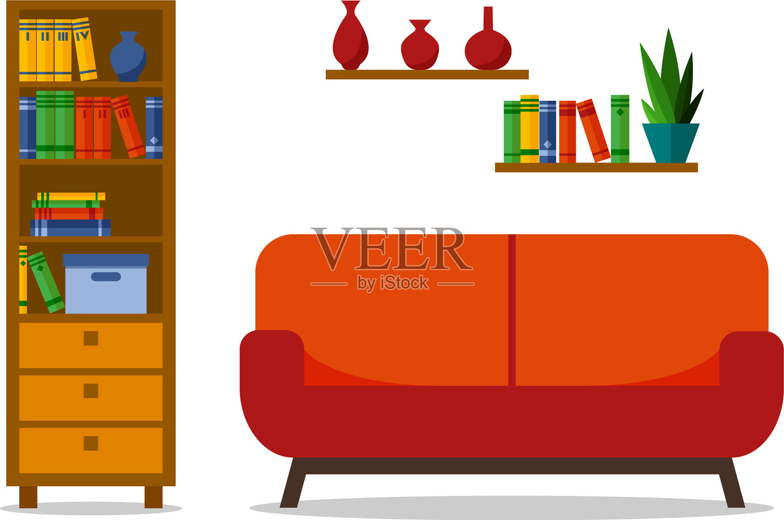 家庭室内网站打印海报插画图片素材