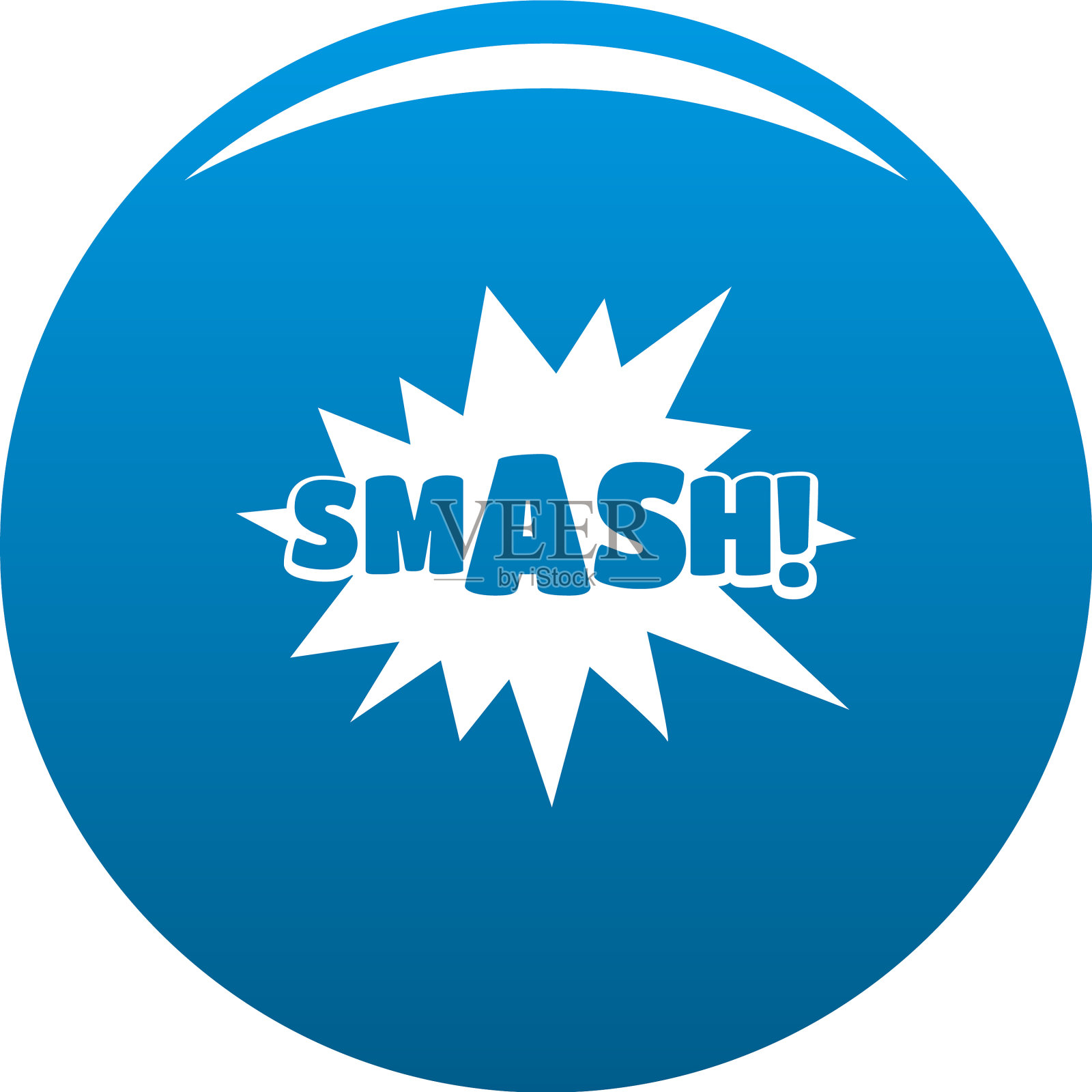 漫画潮粉碎图标蓝色设计元素图片