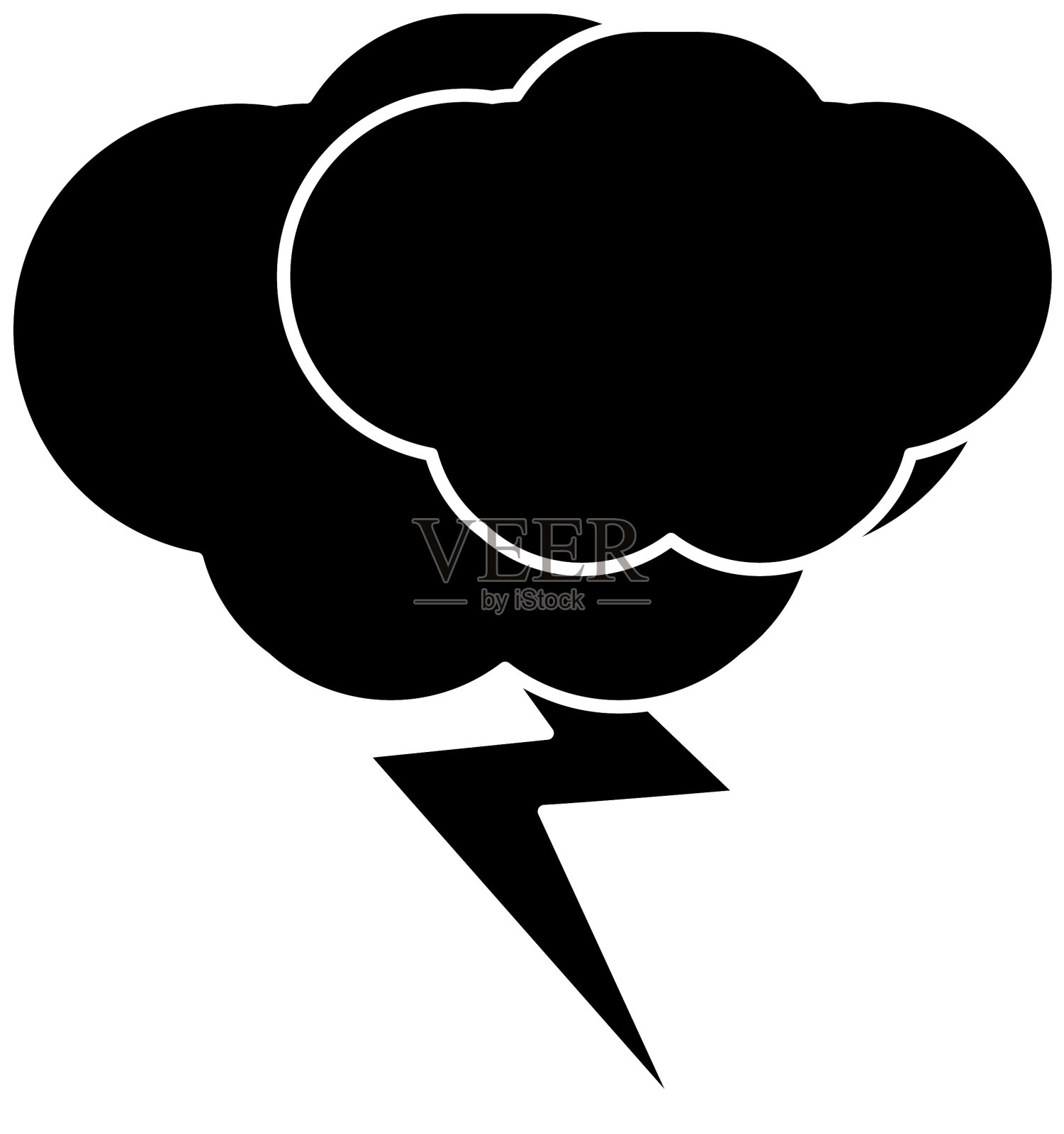 云朵和闪电图标设计元素图片