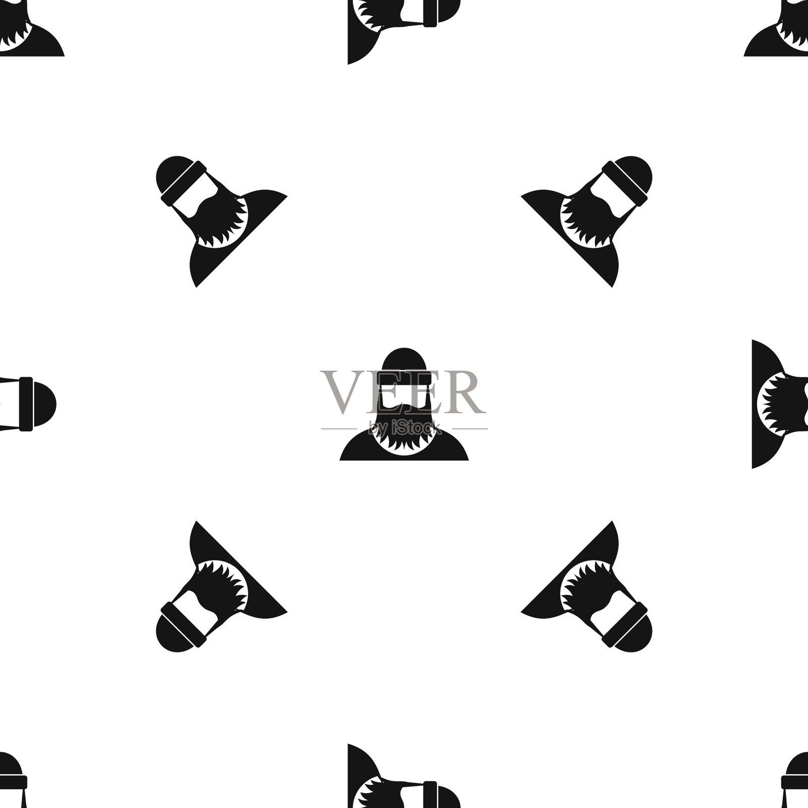 伐木工人图案无缝黑色插画图片素材