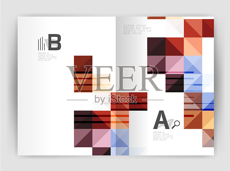 方形单张业务a4打印模板插画图片素材