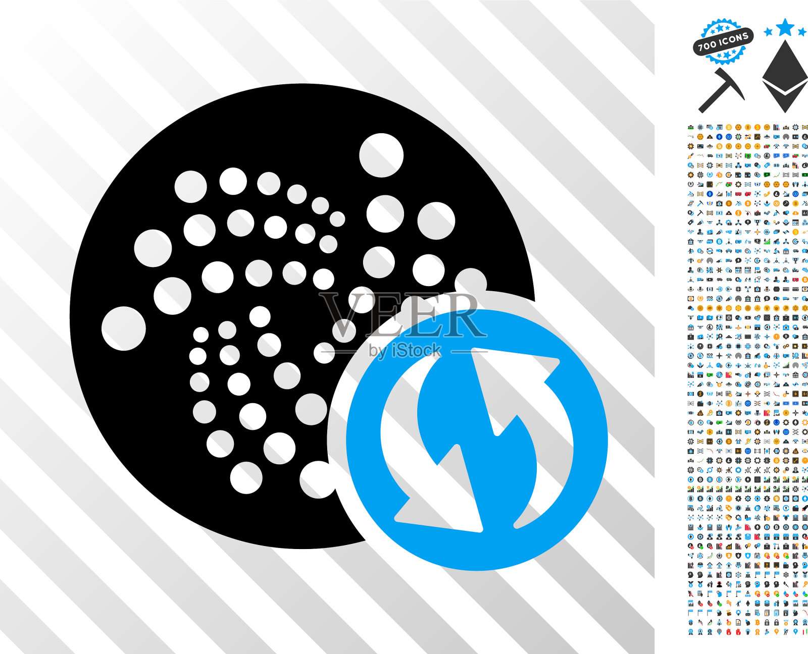 Iota刷新平面图标与奖金插画图片素材