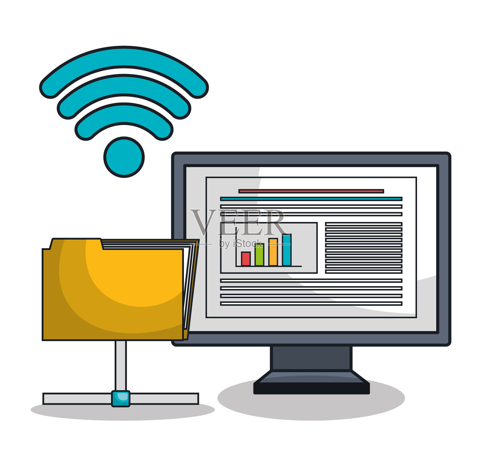 笔记本电脑图标技术数字隔离设计元素图片
