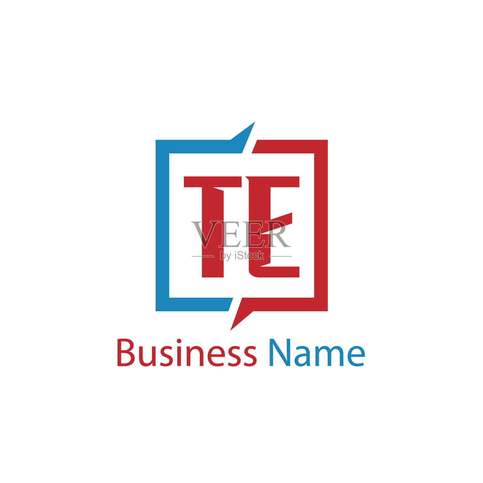 首字母te标志模板设计插画图片素材