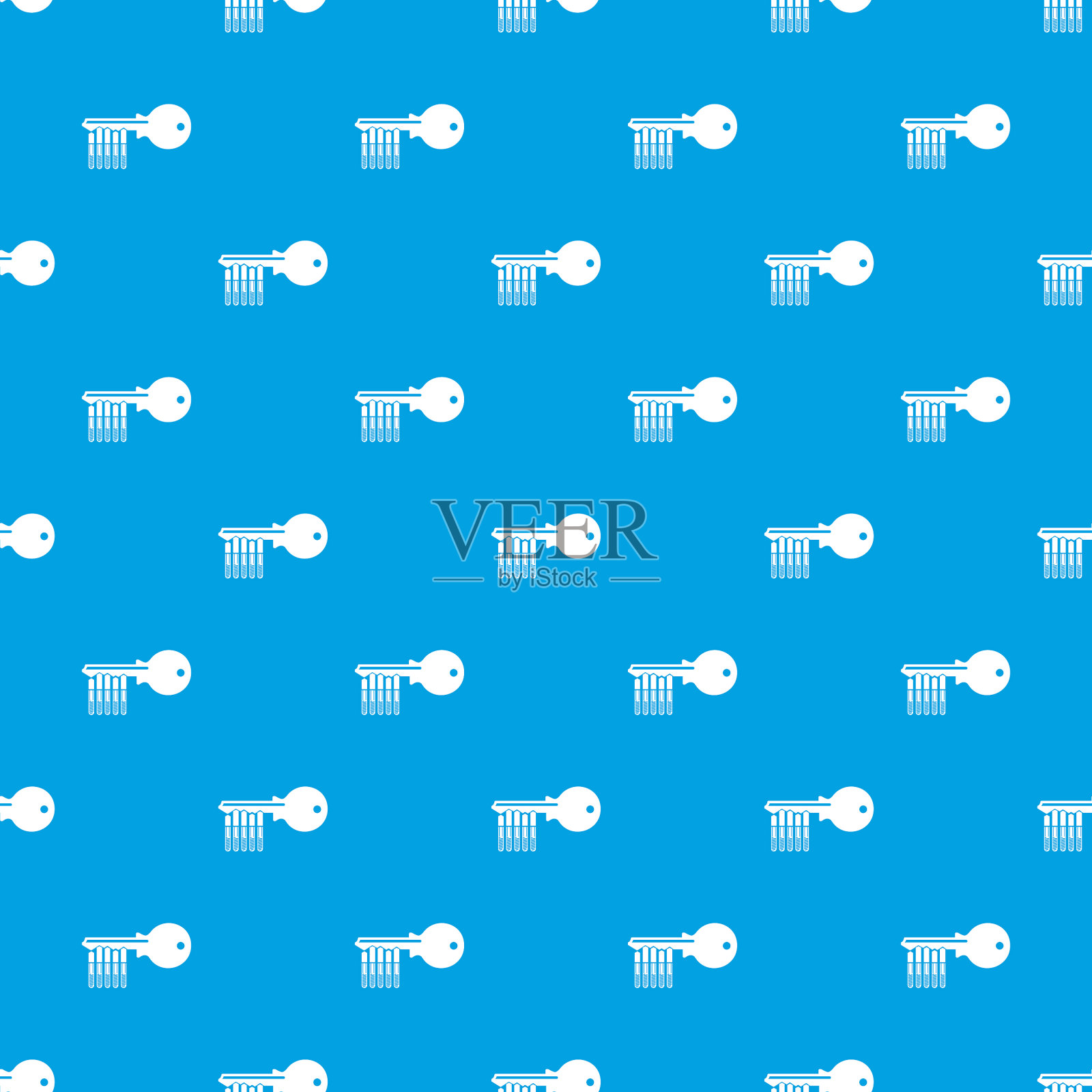 磁性键图案无缝蓝色插画图片素材