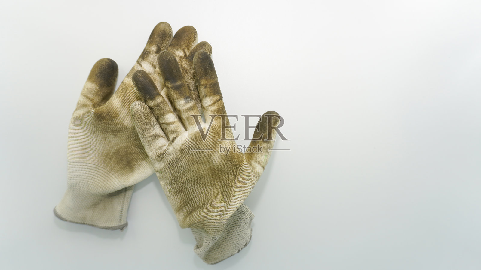 再生布手套白色背景照片摄影图片