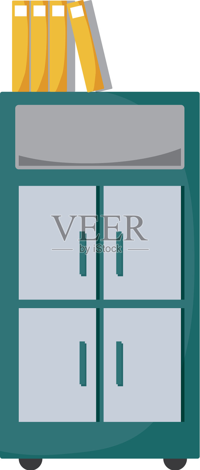 档案柜文件与书籍文件设计元素图片