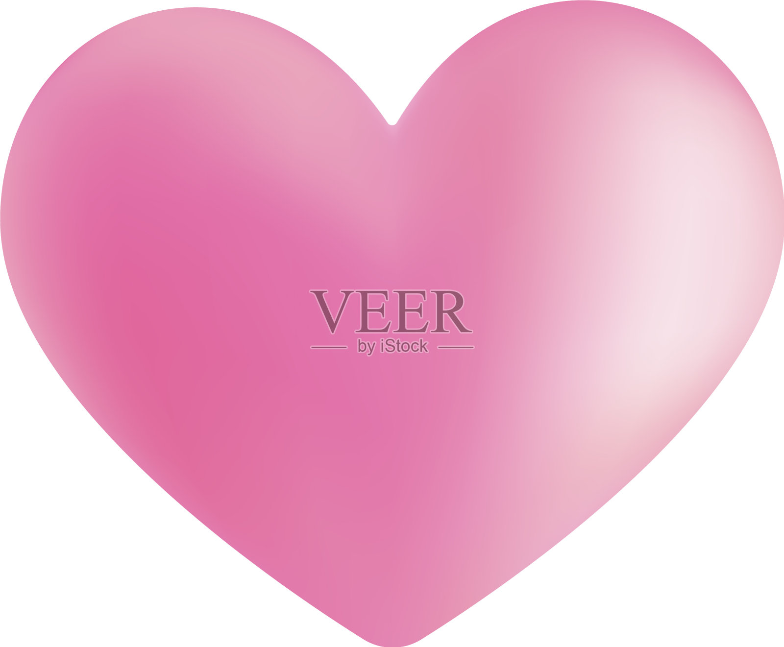 现实的粉红色情人节心在3d风格设计元素图片