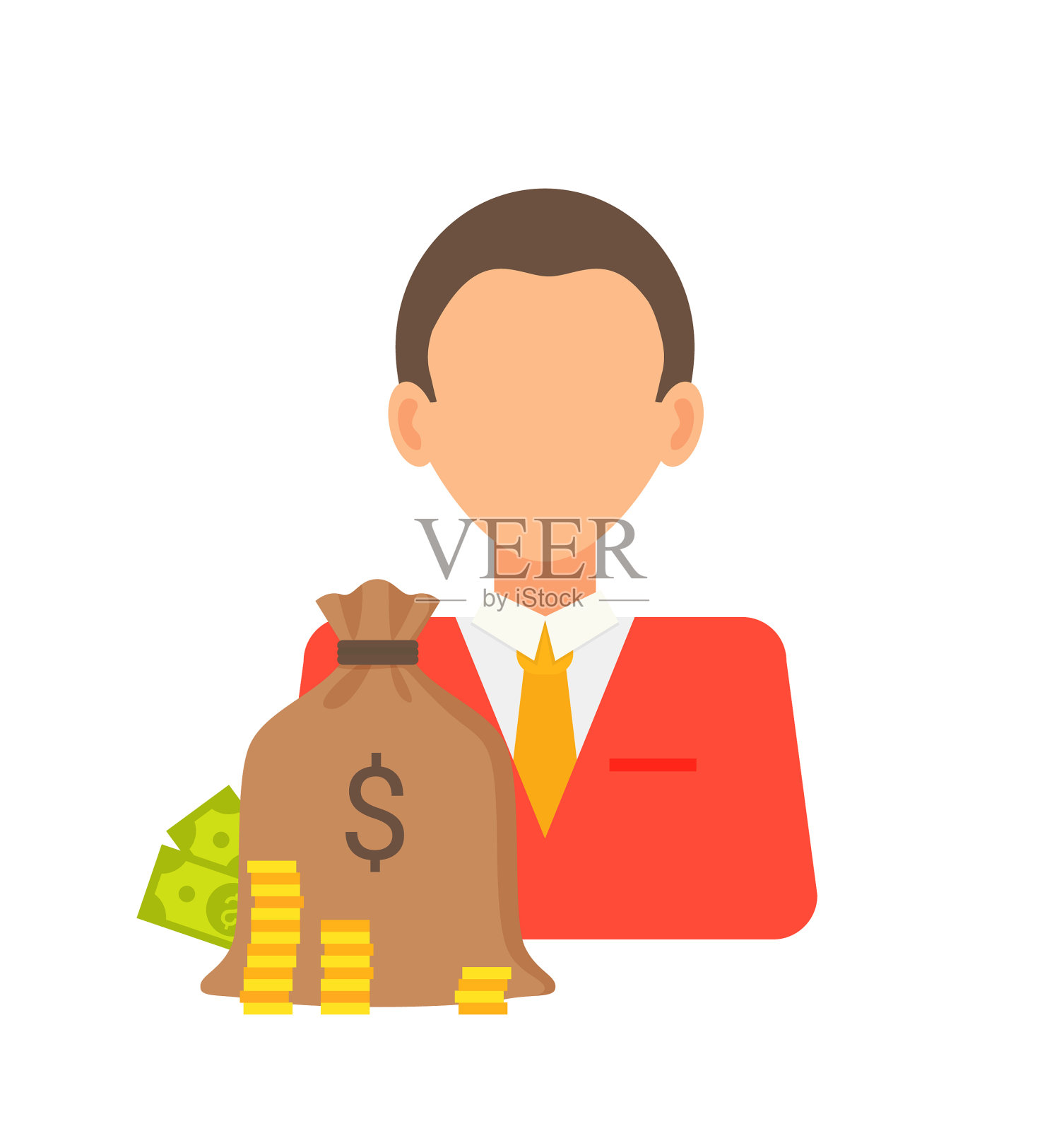 人和钱袋套设计元素图片