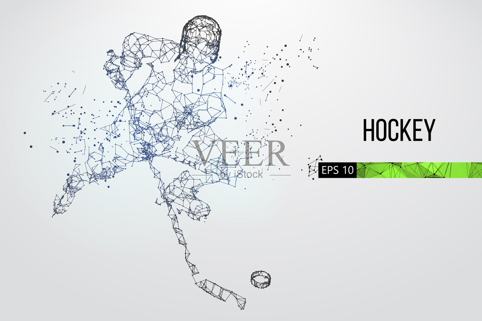 冰球运动员的剪影插画图片素材