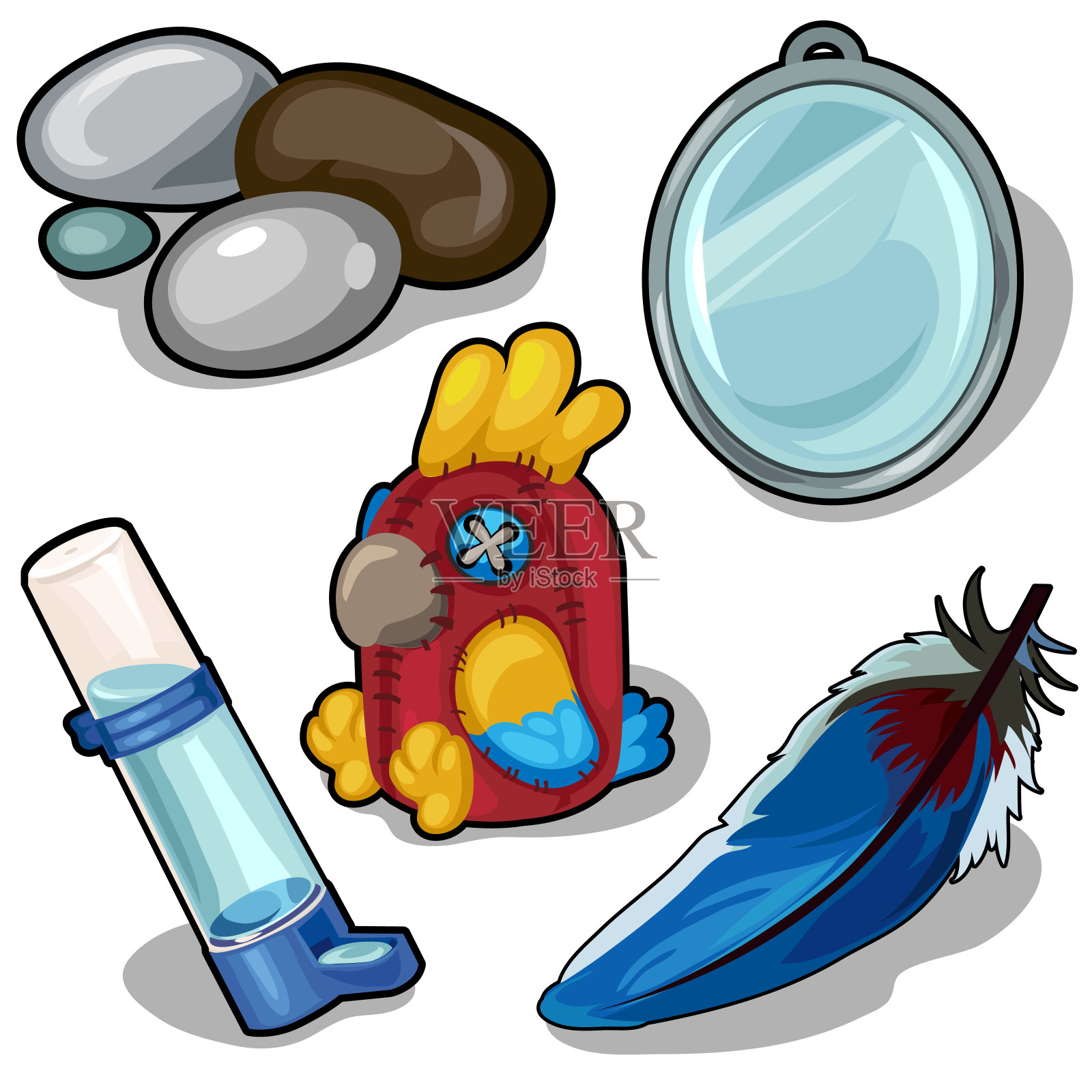 鹦鹉和配件因此隔离插画图片素材