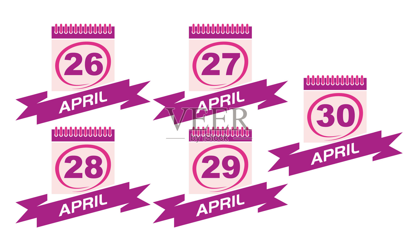 带丝带的日历设计元素图片