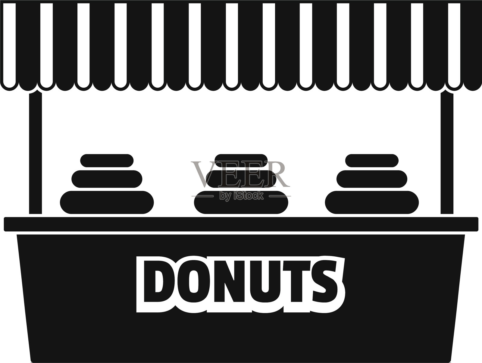 出售图标简单风格的甜甜圈设计元素图片