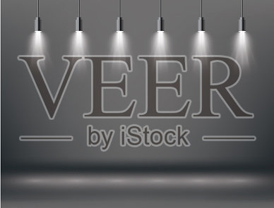 场景照明效果与聚光灯插画图片素材