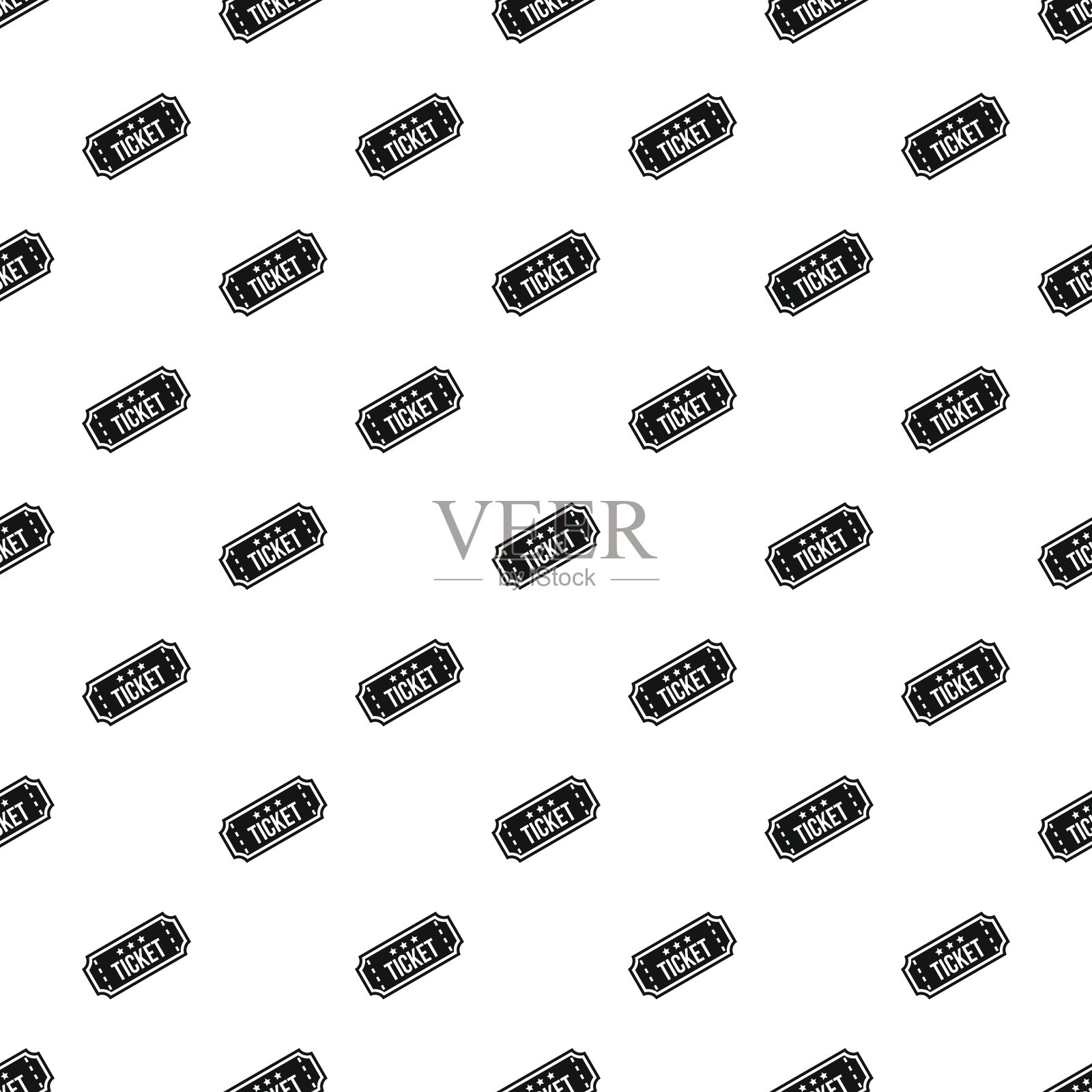 电影院门票图案简约风格插画图片素材