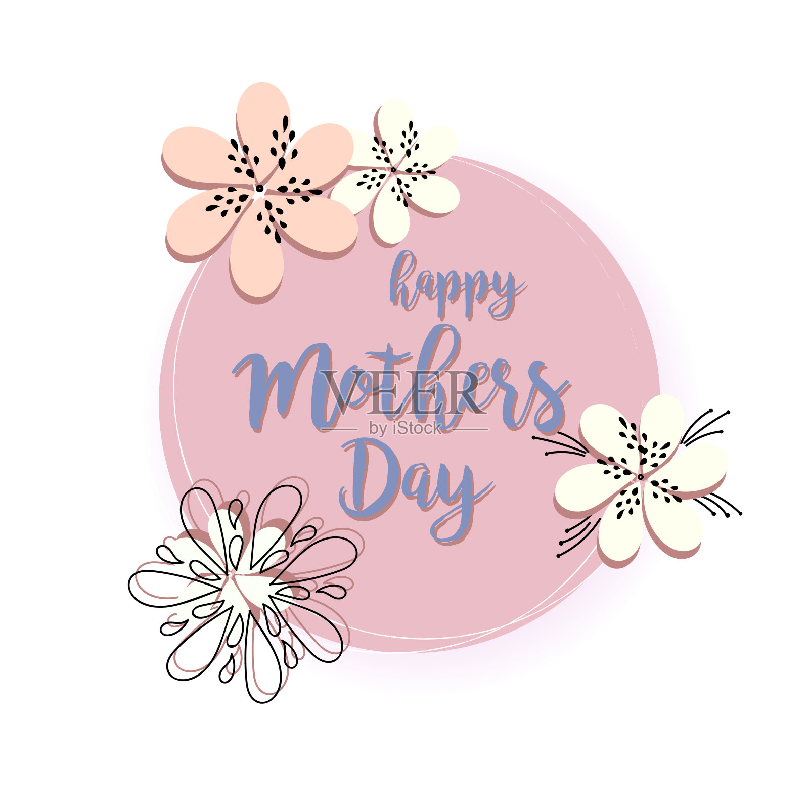 快乐的母亲节插画图片素材