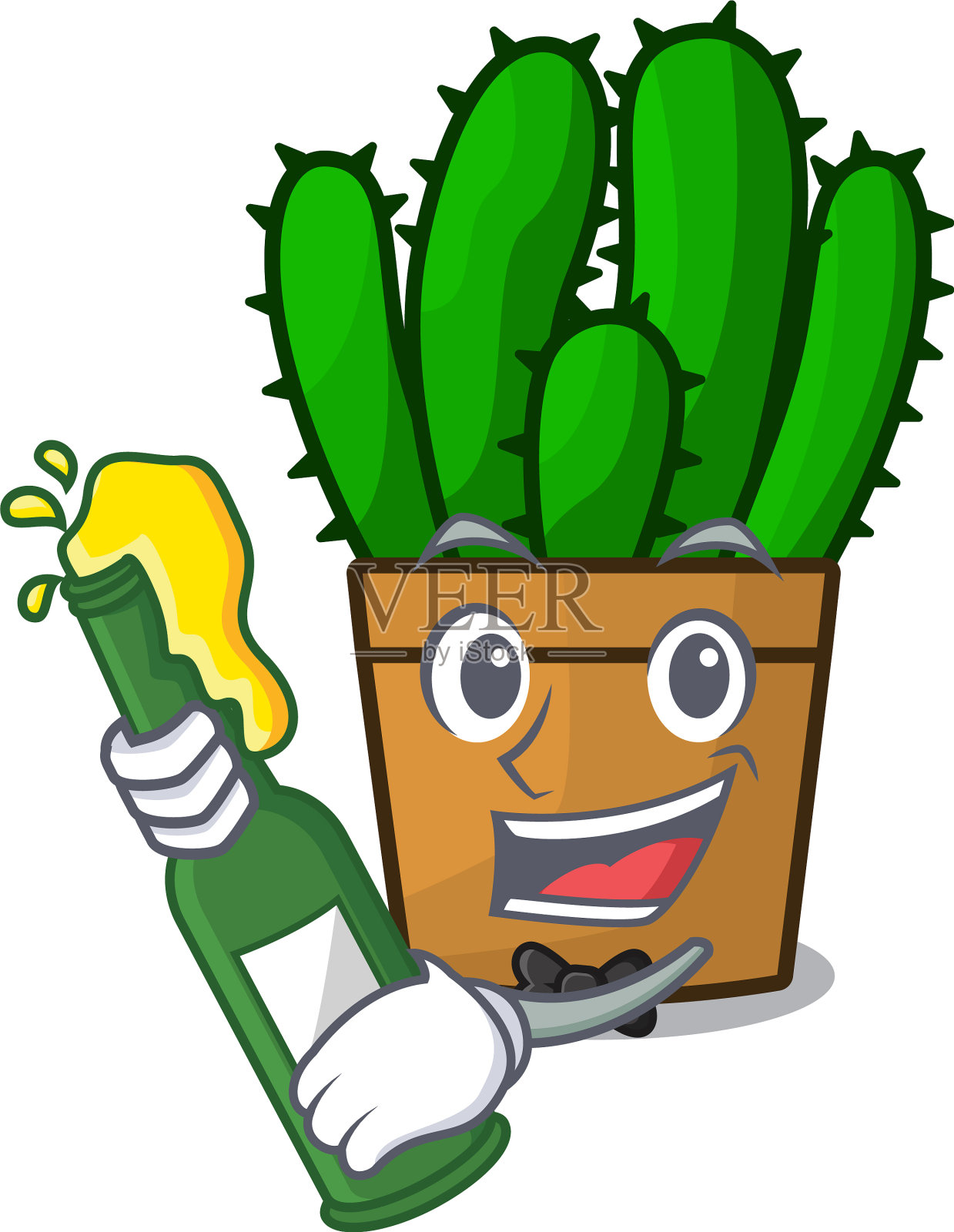 还有啤酒和美丽的仙人掌设计元素图片