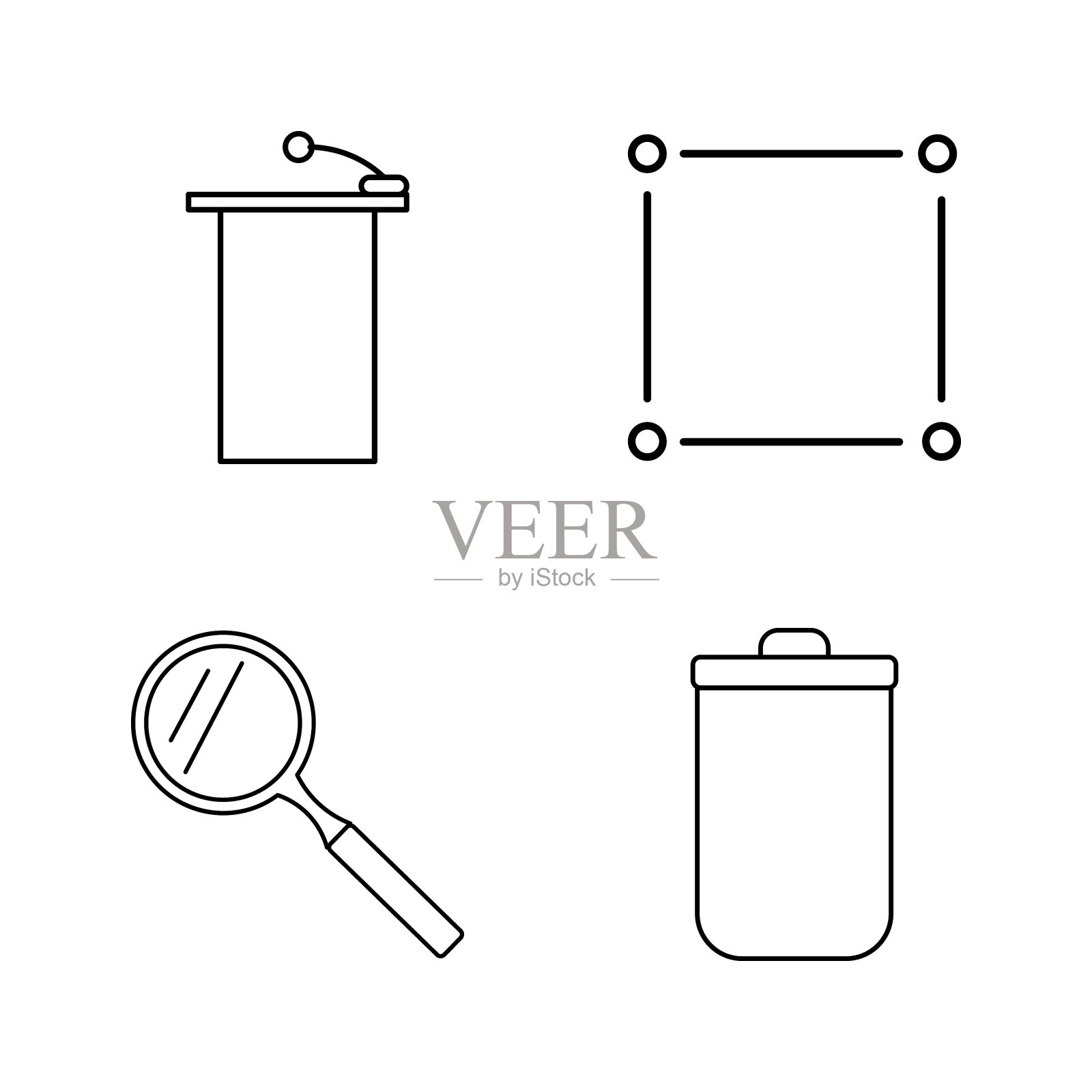 基本内容线性轮廓图标集图标素材