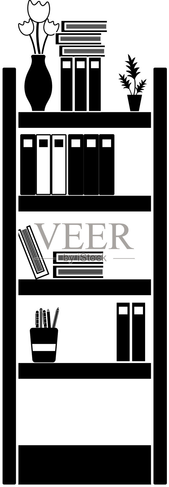 带文件夹的等高线教育书柜设计元素图片