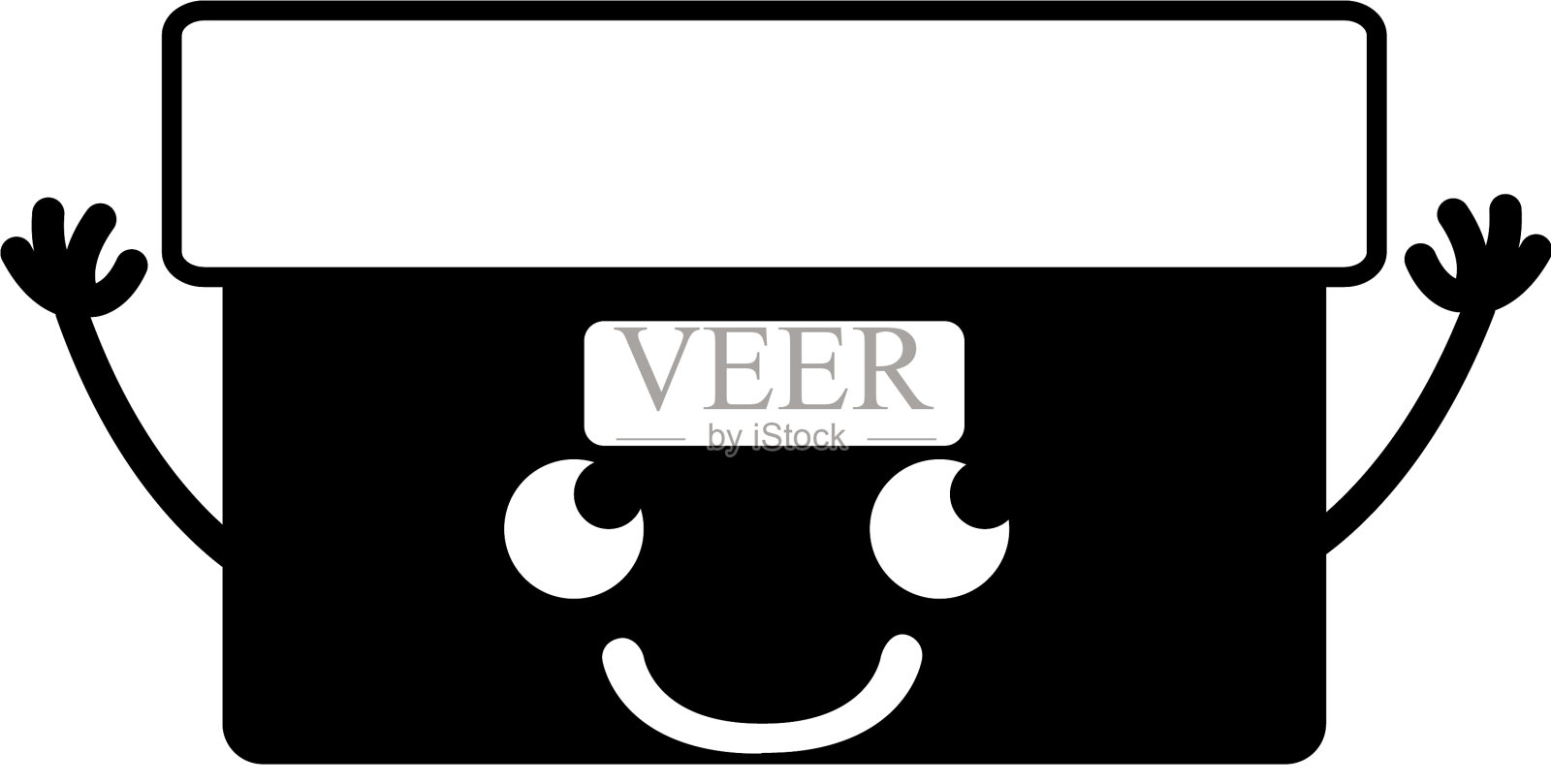 轮廓快乐盒档案卡哇伊手臂图标素材