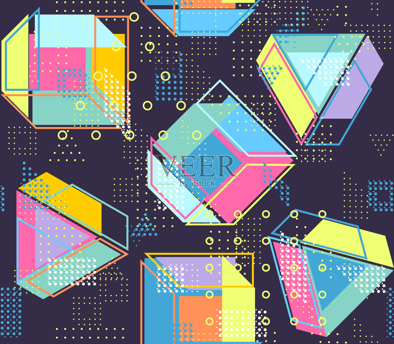 几何抽象无缝图案简单图案插画图片素材