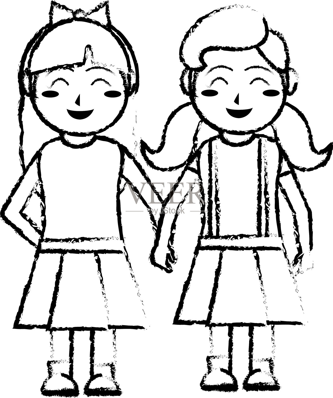 女孩的卡通设计设计元素图片