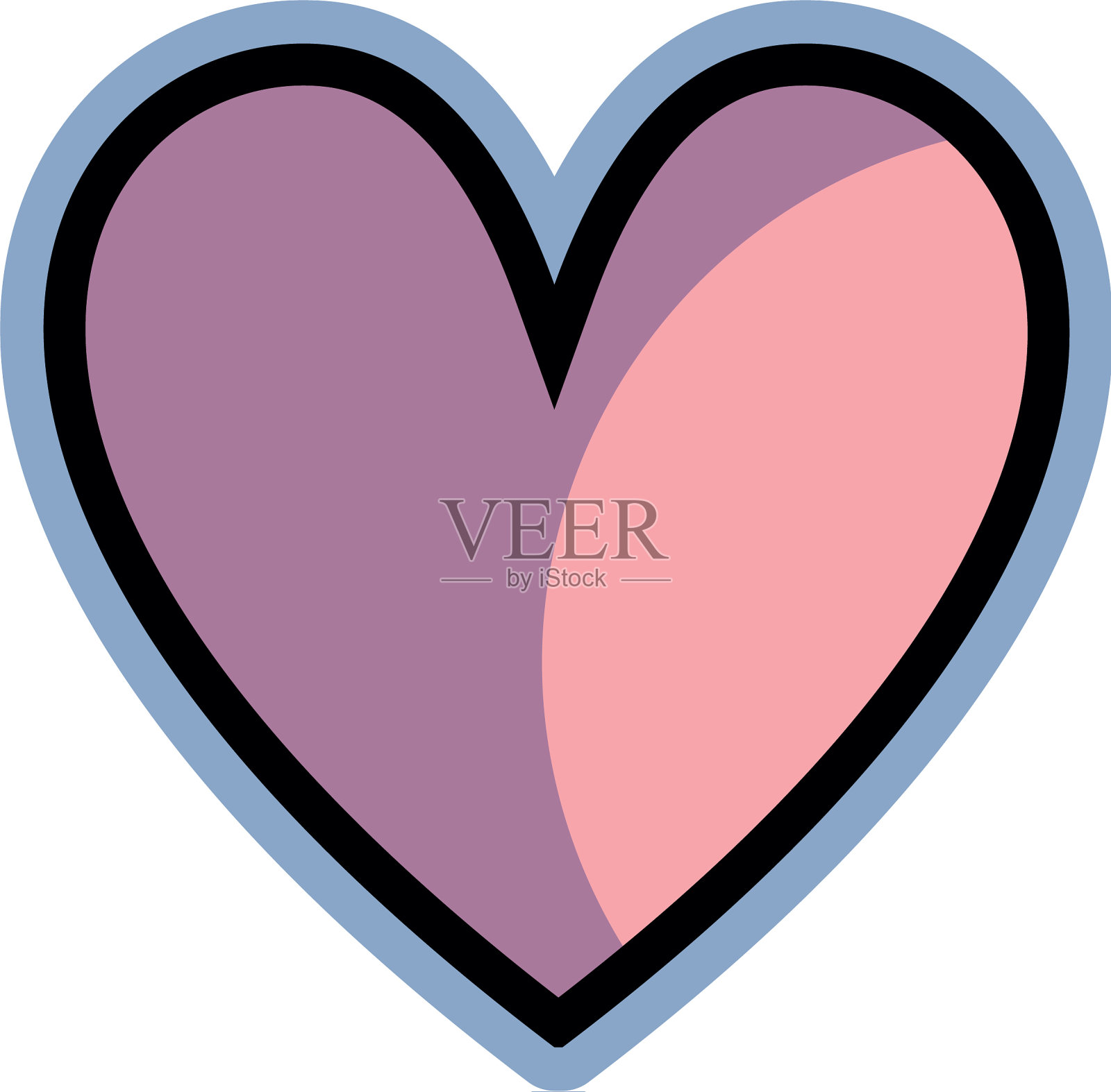 粉色可爱的心形爱的图标插画图片素材