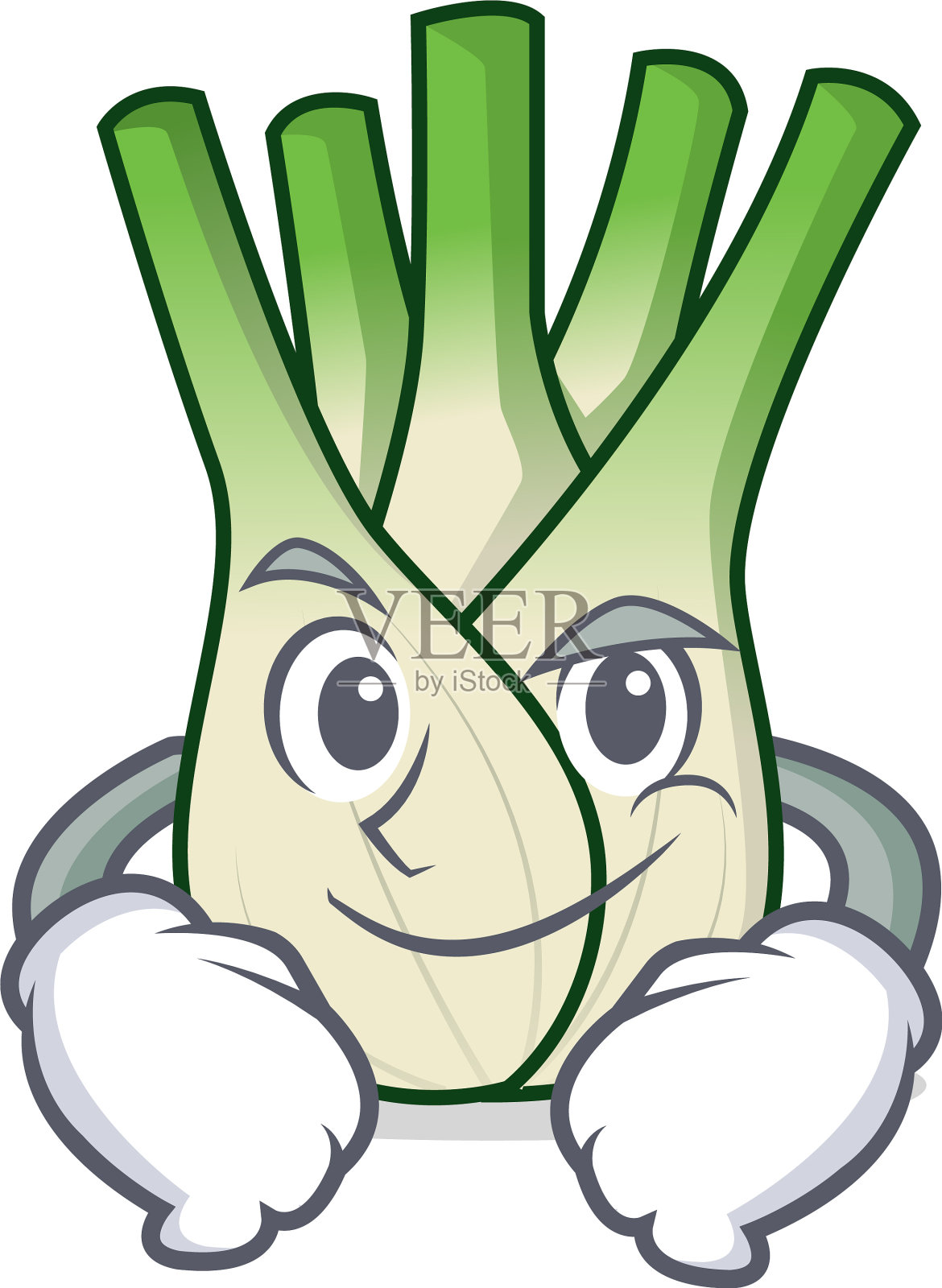 傻笑的茴香卡通人物风格插画图片素材