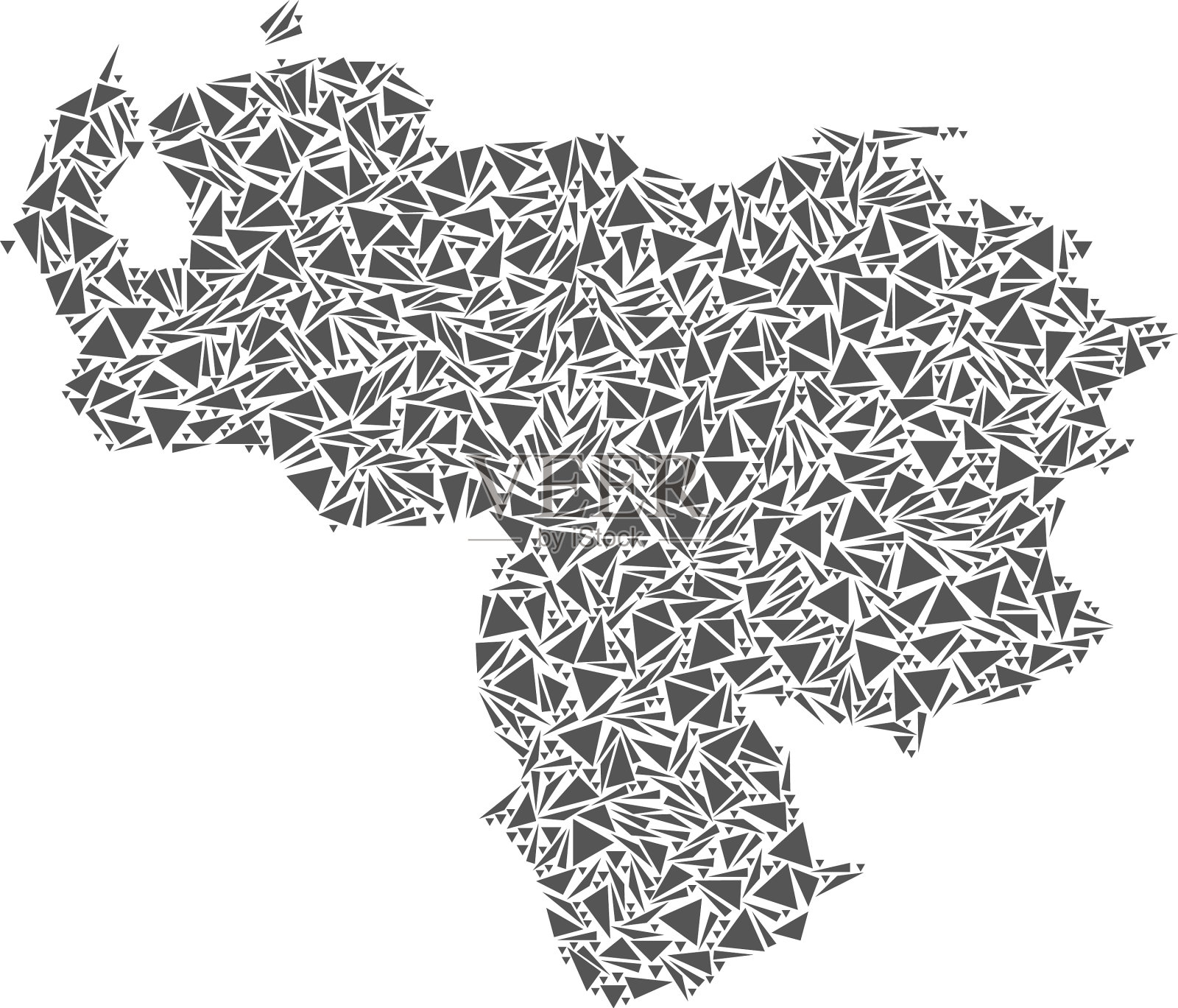 委内瑞拉三角形地图插画图片素材