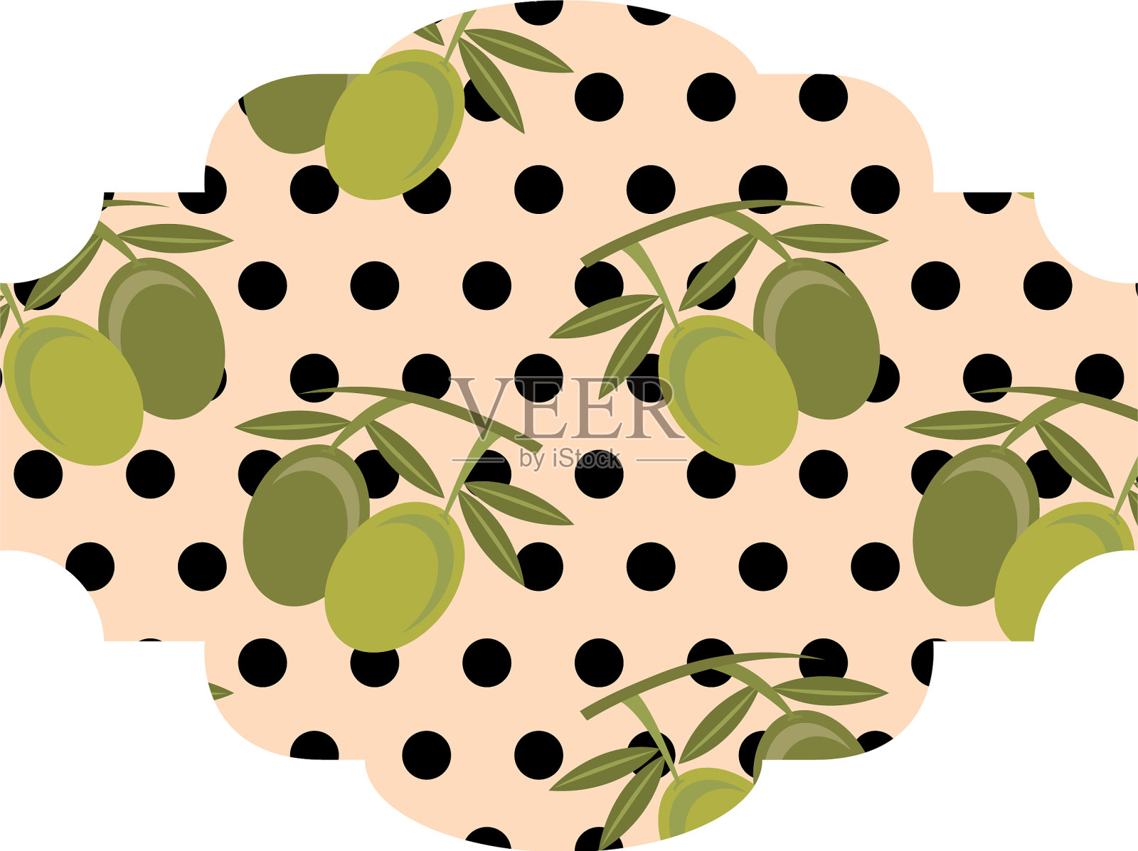 框架与橄榄图案的背景设计元素图片
