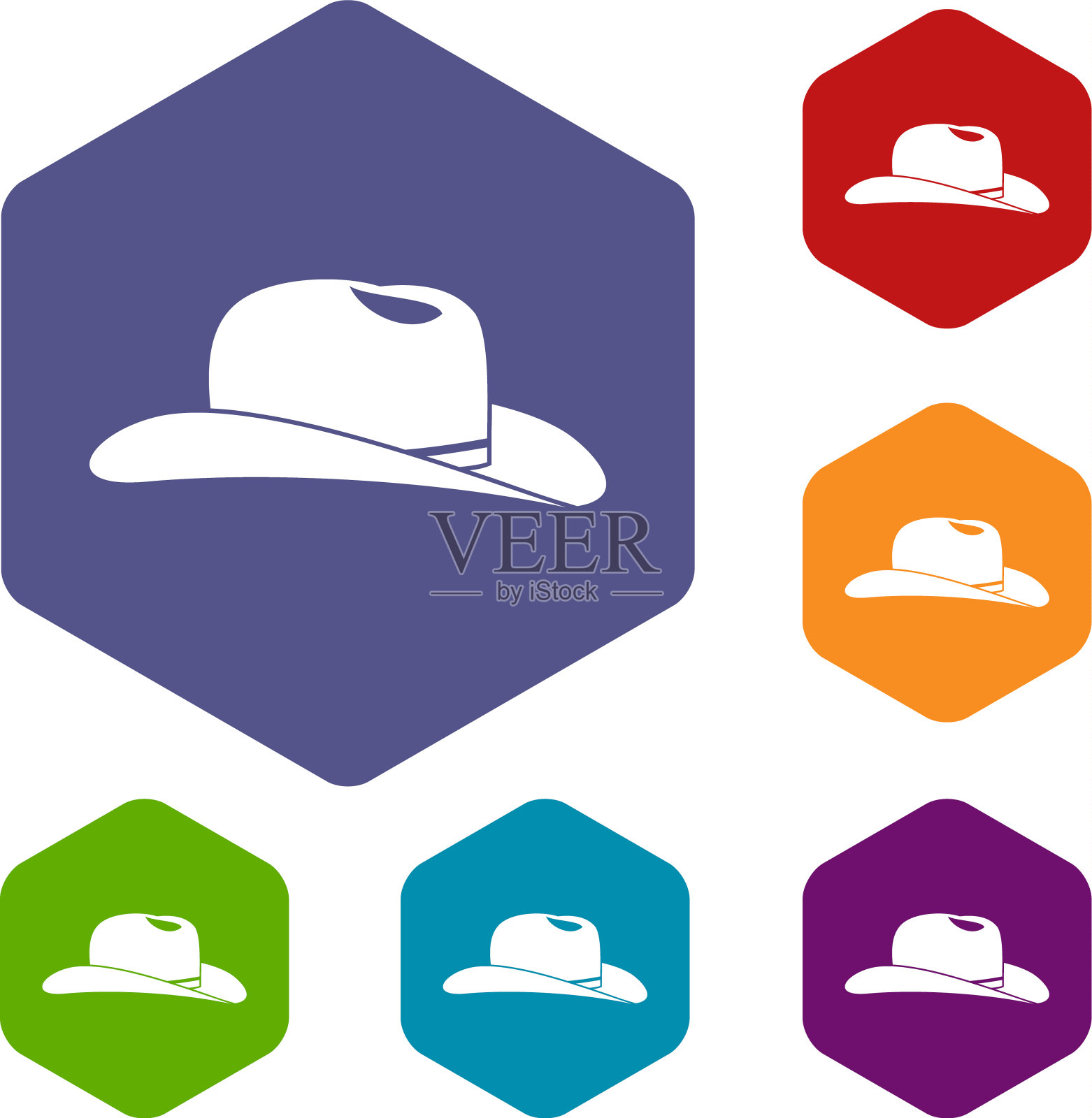 牛仔帽图标套装图标素材