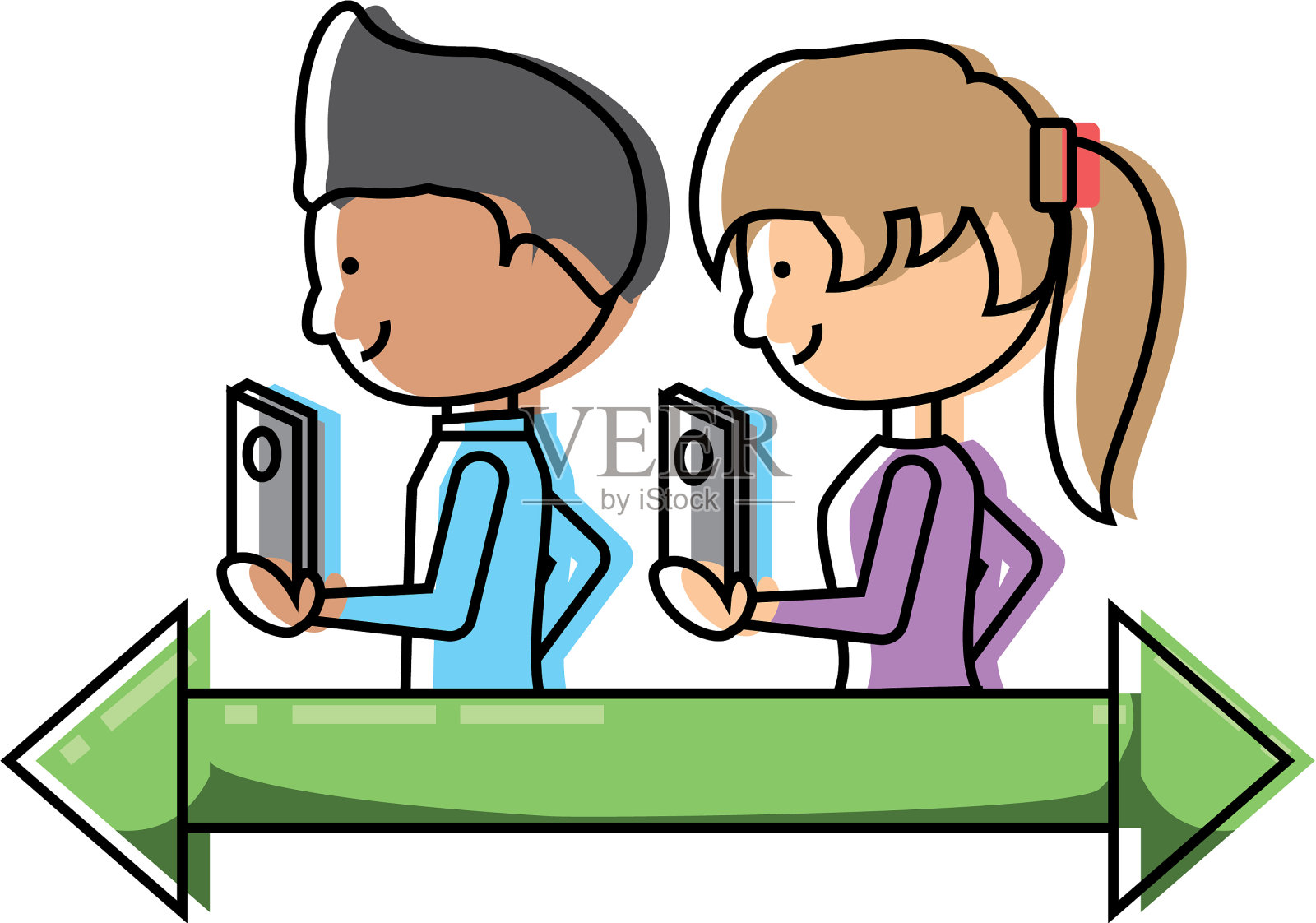 卡通男人和女人设计元素图片