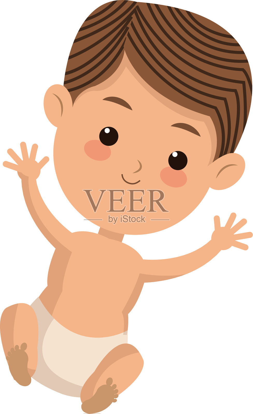 卡通可爱的婴儿耶稣新生形象插画图片素材