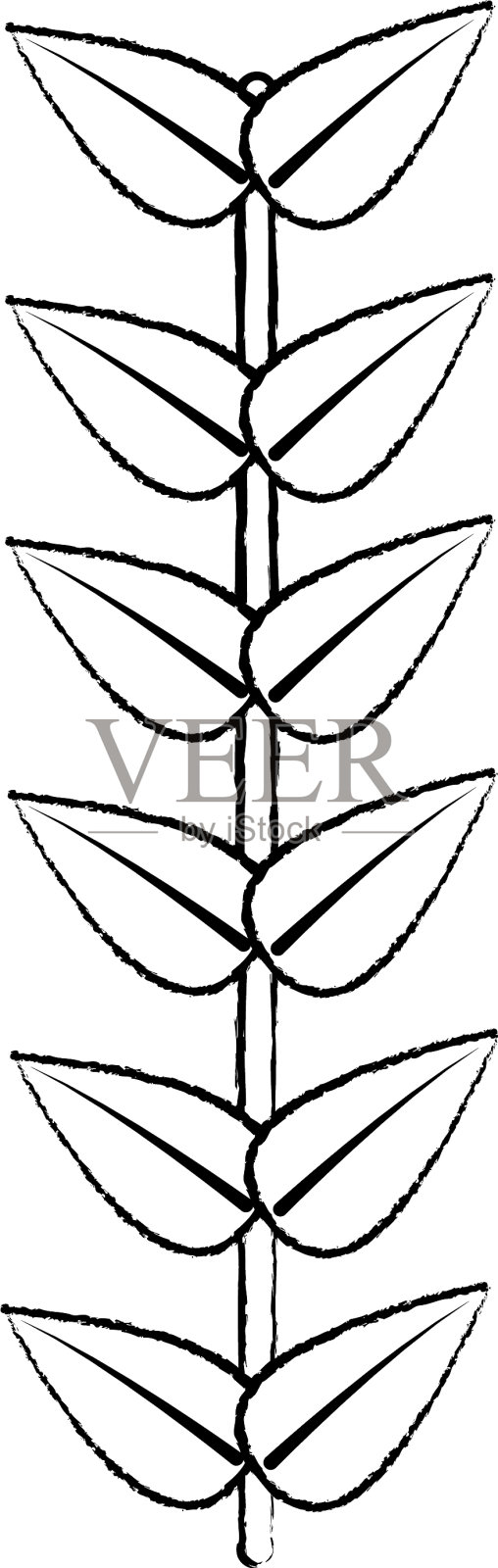 叶与茎的图标形象设计元素图片