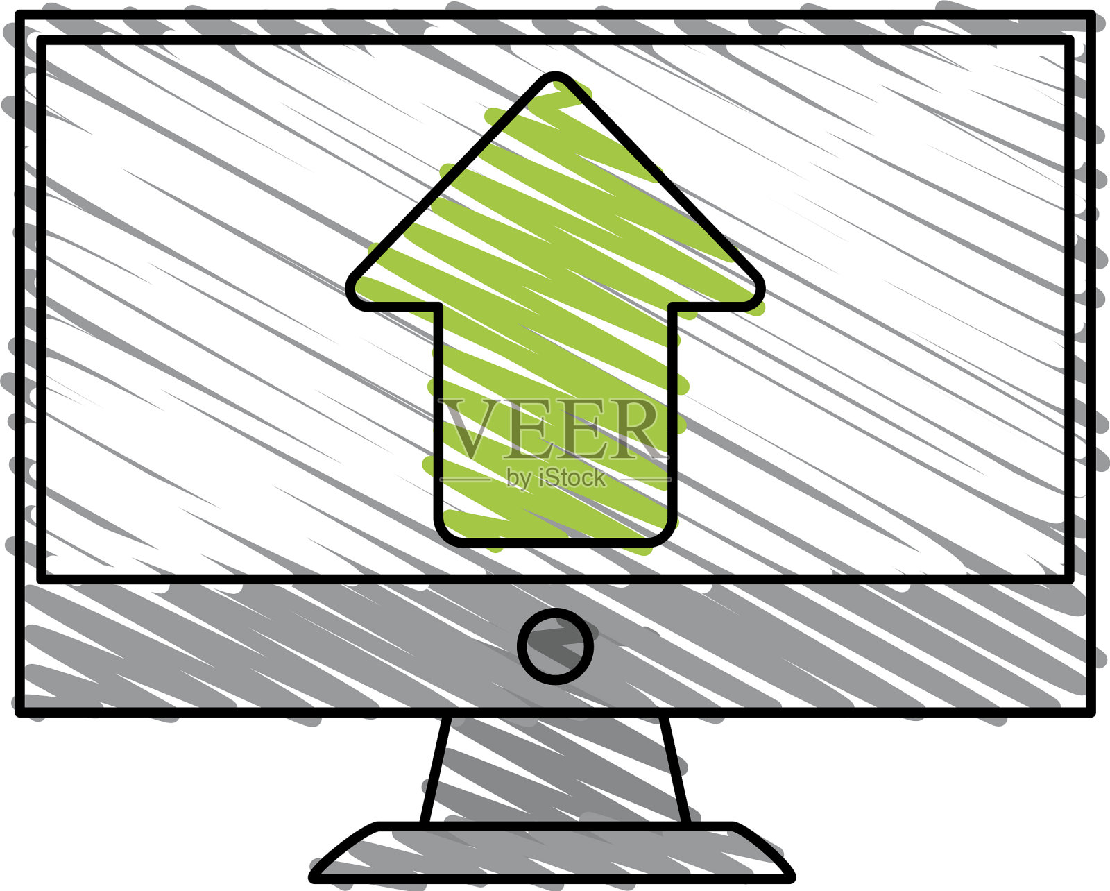 箭头电脑显示器插画图片素材