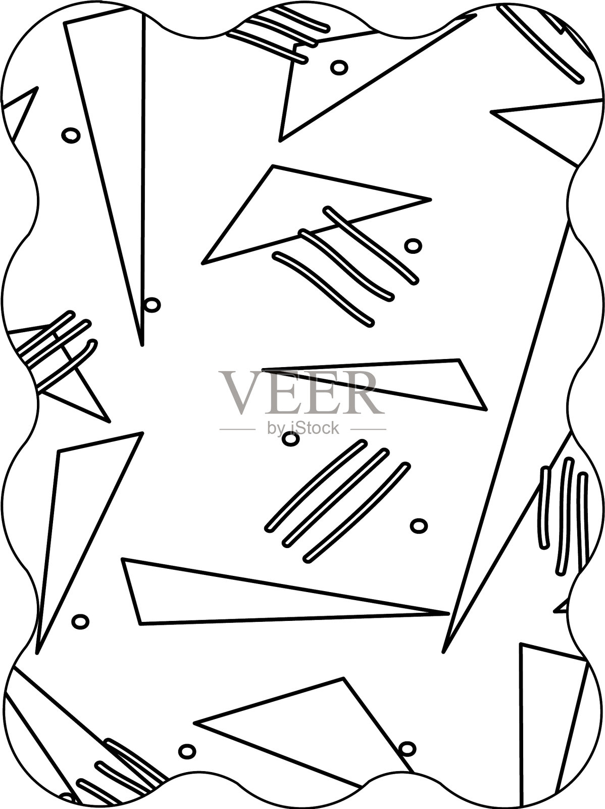 线条矩形与孟菲斯抽象设计插画图片素材