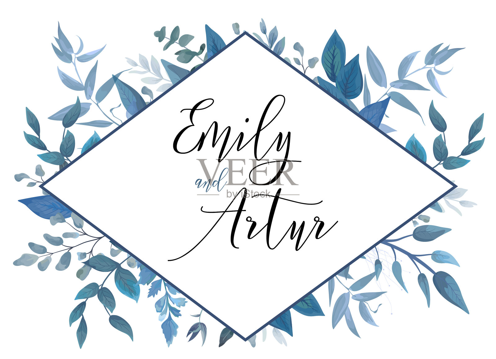 婚礼请帖保存日期卡片设计设计元素图片