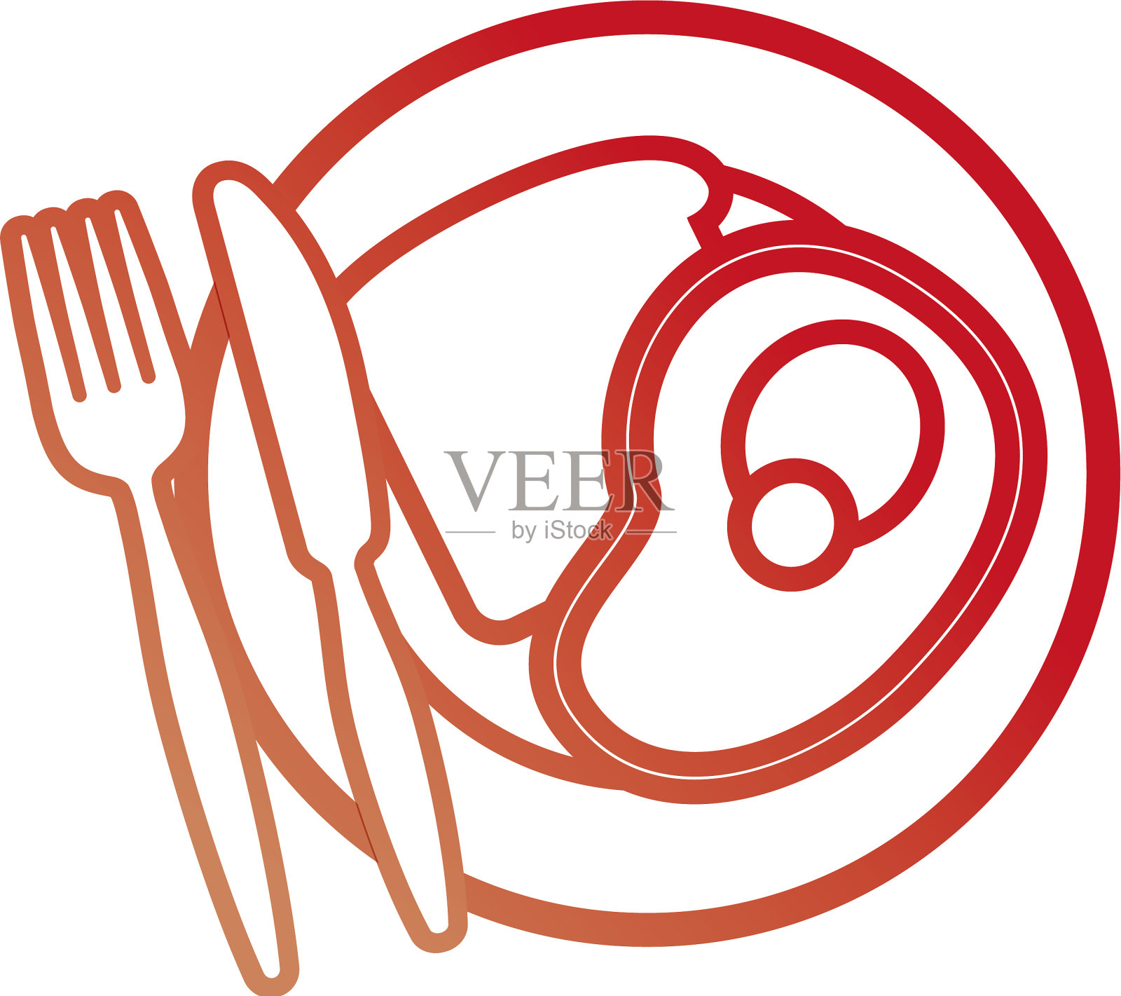 盘子里有面包和肉设计元素图片